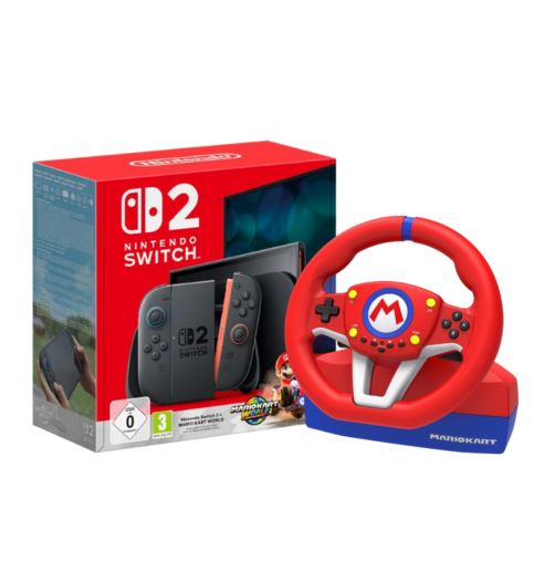Nintendo Switch 2 Console Mario Kart World (UK) + Mario Kart Racing Wheel Pro Mini