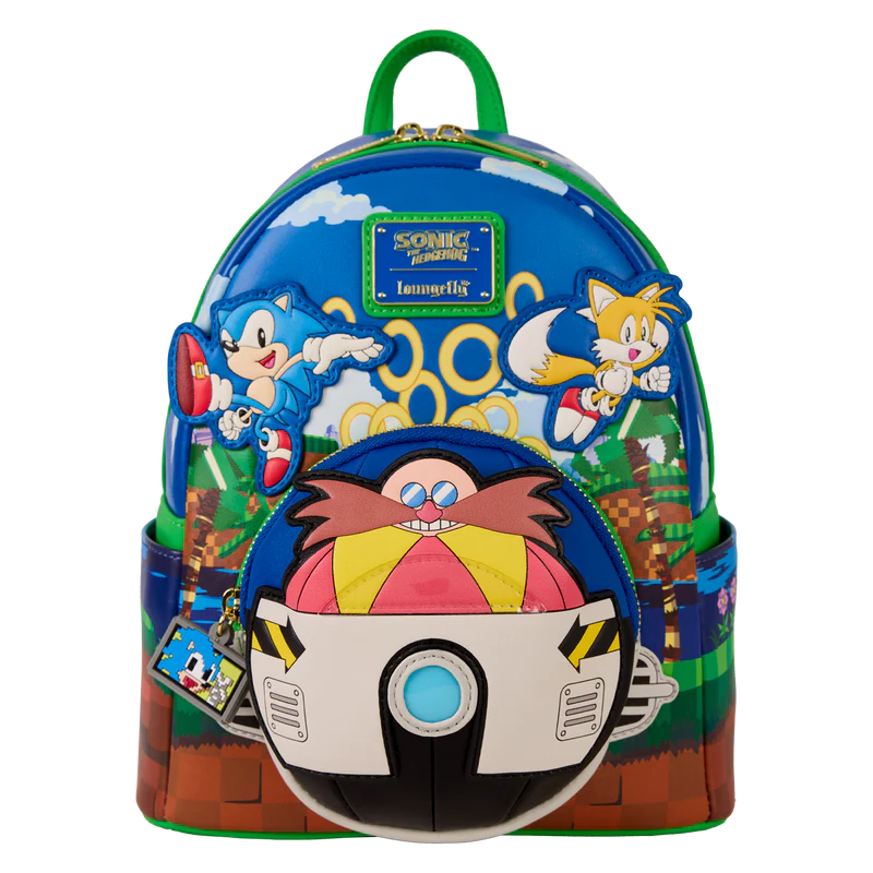 Loungefly! Leather: Sega Sonic the Hedgehog Mini Backpack 