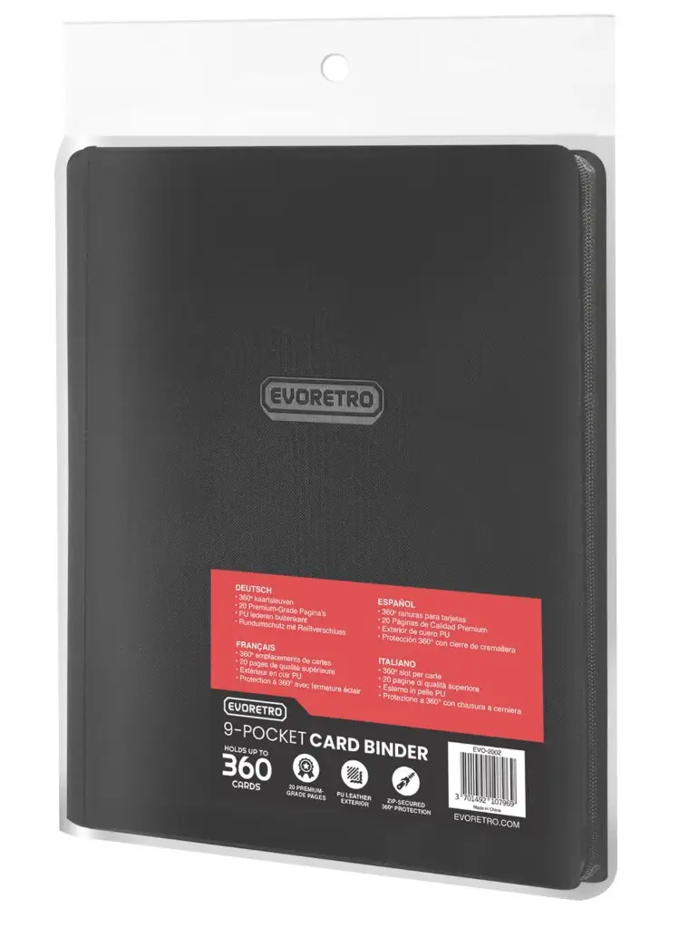 EVORETRO Regular Card Binder with Zipper- Black