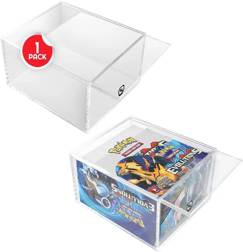 EVORETRO Pokemon Booster Box 4mm Acrylic Protector w/ Sliding Lid Anti-UV