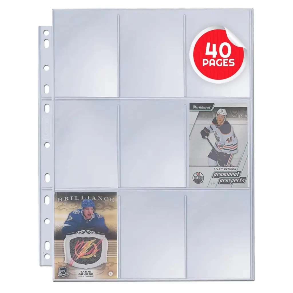EVORETRO 9 Pocket Binder Pages for Trading Cards 40-Pack