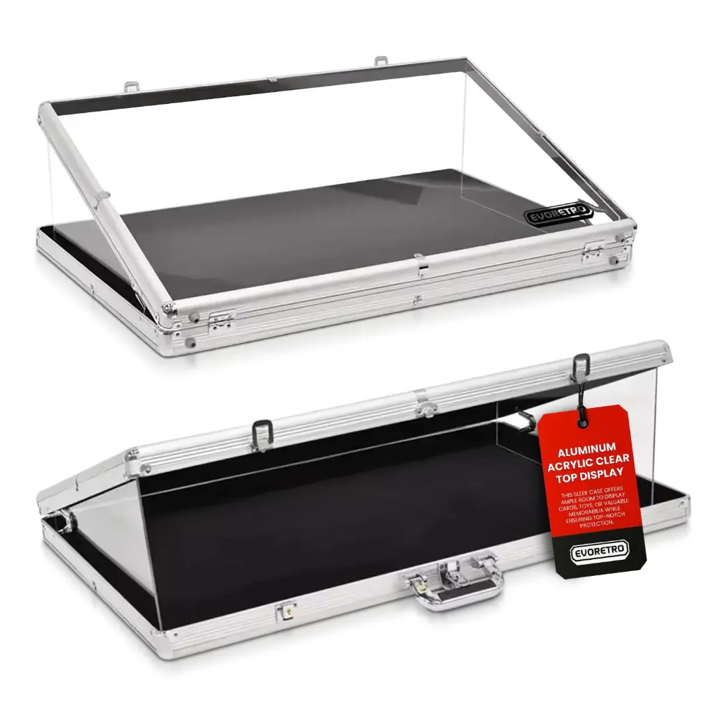 EVORETRO Aluminum Acrylic Clear Top Display Locking Show Case 36*24*4 Inch