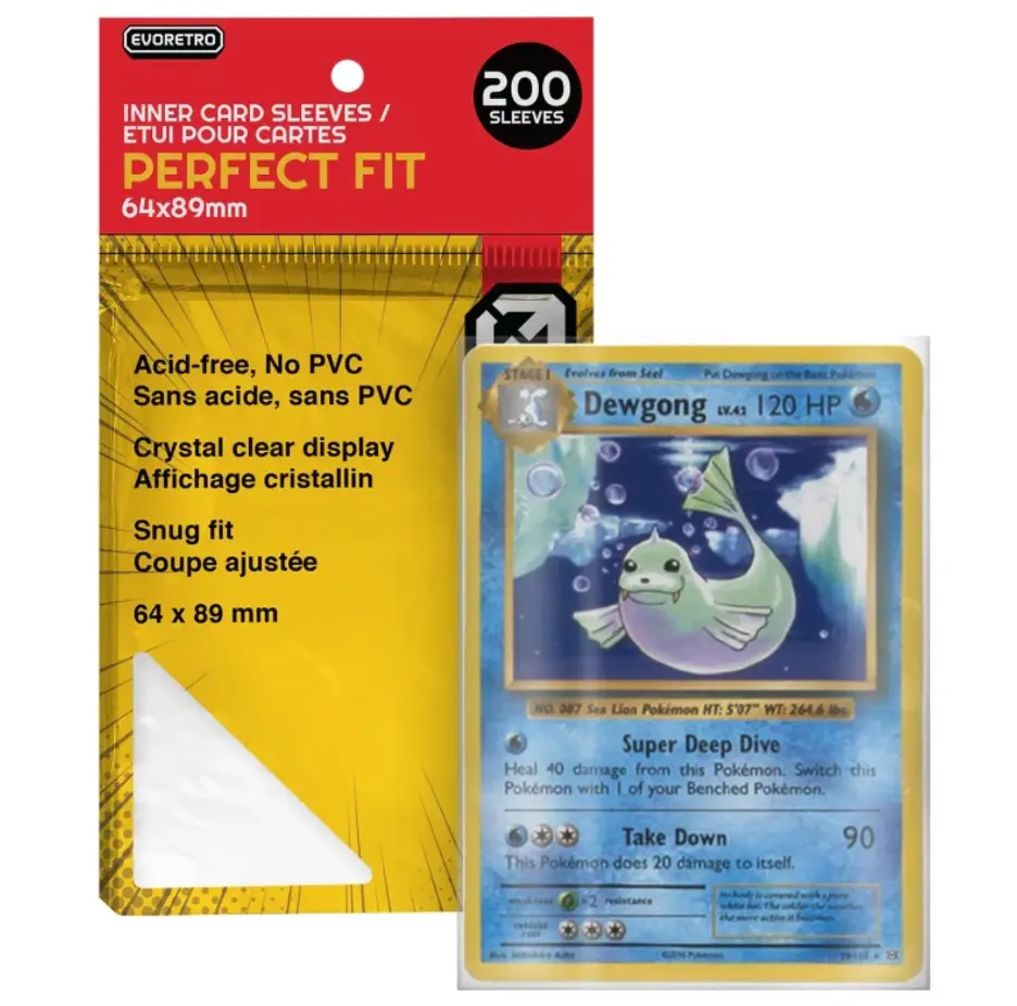 EVORETRO Sleeves Perfect Fit for Pokemon/Lorcana/MTG Cards 200 Pack