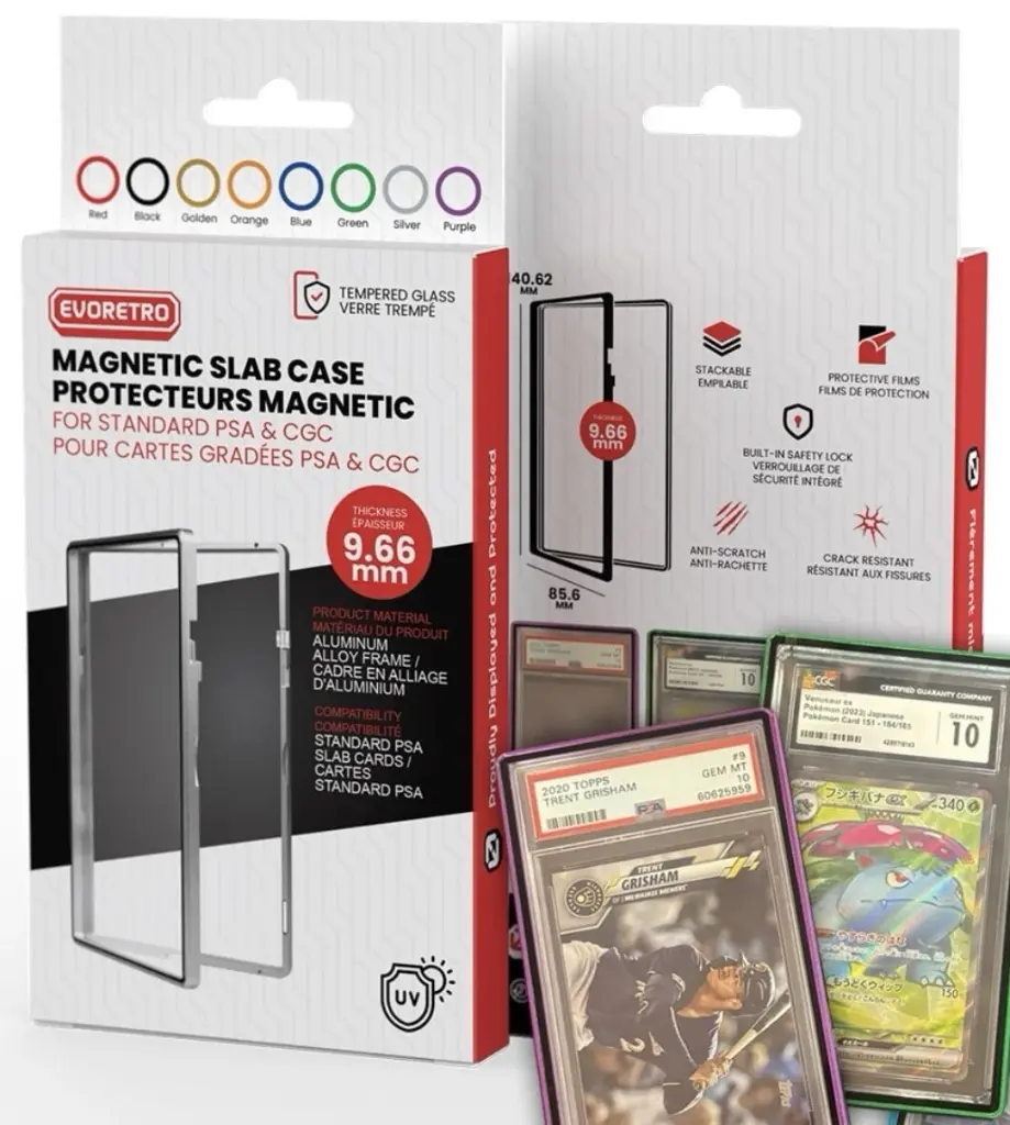 EVORETRO Magnetic Case for PSA Graded Card Pack of 1 - Black