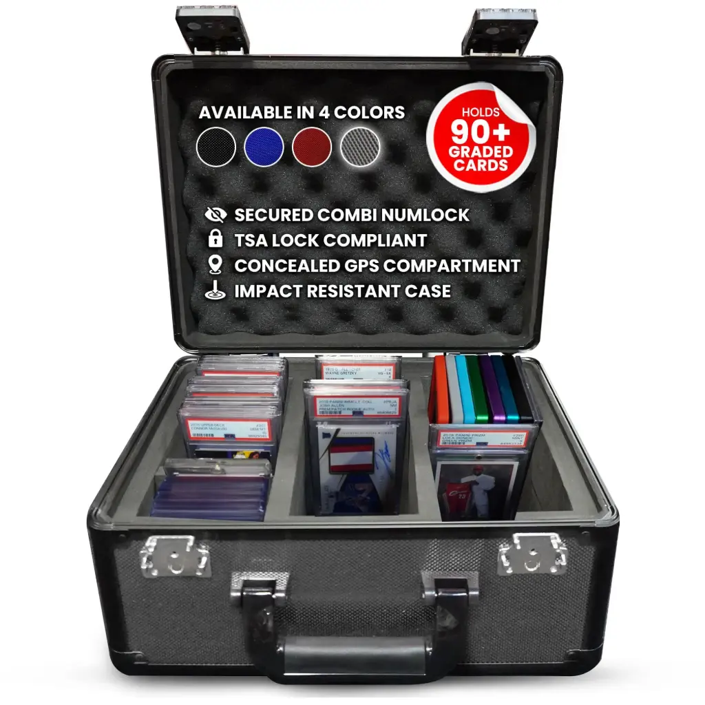 EVORETRO X Gray Aluminum Graded Card Storage Box 3 Rows TSA Lock good for 90 cards