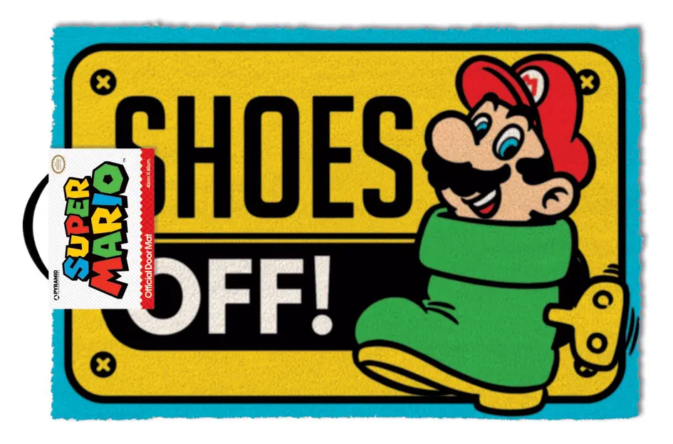 Pyramid Super Mario Shoes Off Colour Doormat 