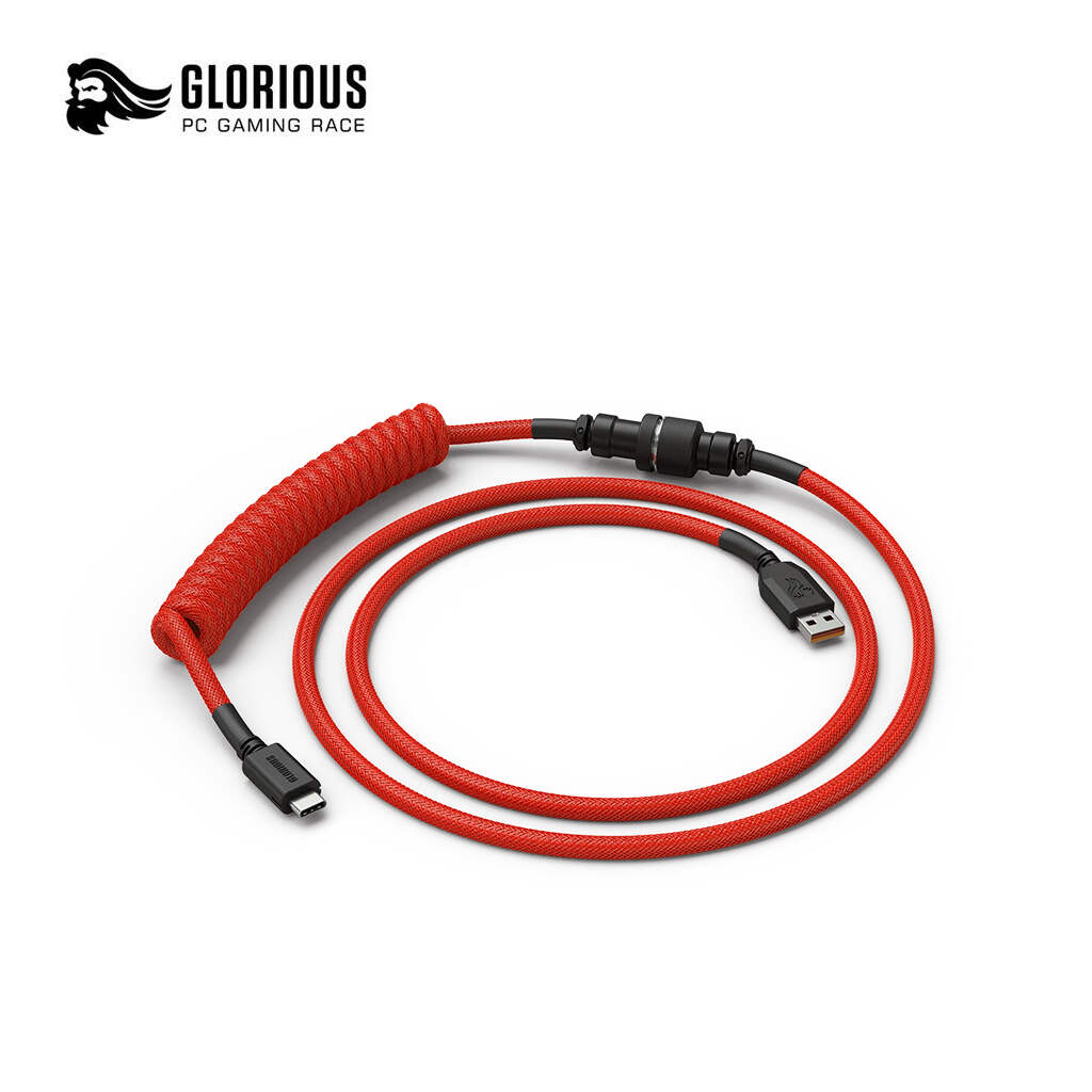 Glorious Coiled Keyboard Cable - Crimson Red