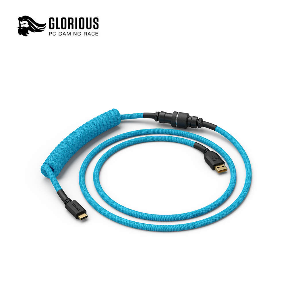 Glorious Coiled Keyboard Cable - Electric Blue