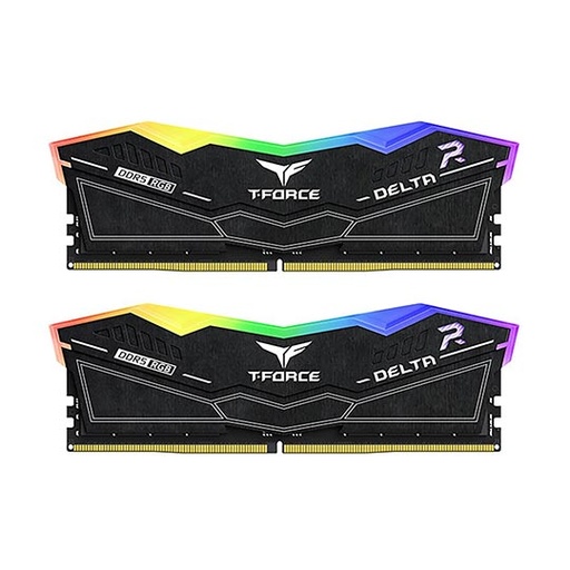 [114433] TeamGroup T-Force Delta RGB Black 64GB (2x 32GB) DDR5 6000 Desktop Memory, 288-Pin PC RAM, 38 CAS Latency, Intel XMP 3.0 Chipset, Black 