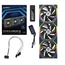 Lian Li 120mm UNI FAN SL Wireless ARGB Triple Pack Fan - Black | 12SL1W3B